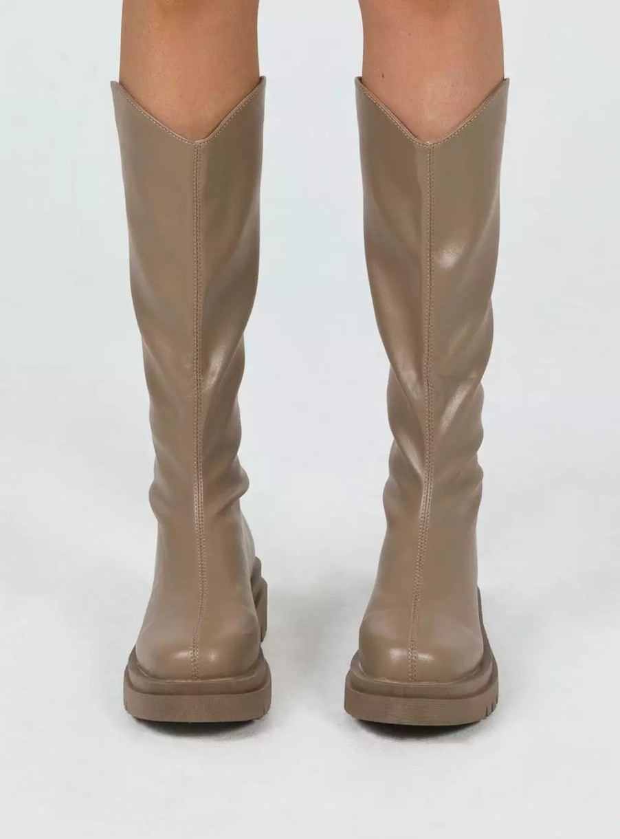 Boots * | Princess Polly Lower Impact Tessa Boot Beige