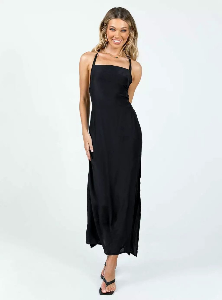 Maxi & Midi Dresses * | Princess Polly Centomo Maxi Dress Black