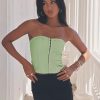 Woven Tops * | Princess Polly Lower Impact Bateson Strapless Corset Green