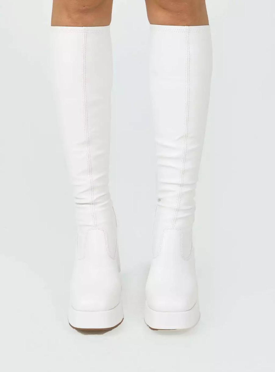 Boots * | Windsor Smith Highkey Platform Knee High Boots Snow