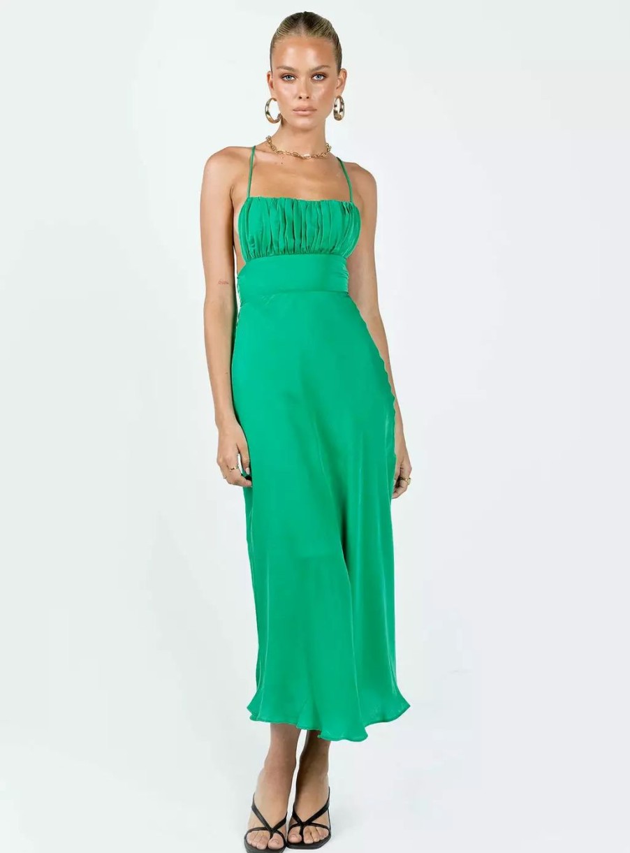 Maxi & Midi Dresses * | Princess Polly Veno Midi Dress Green : Nicoleoutlet