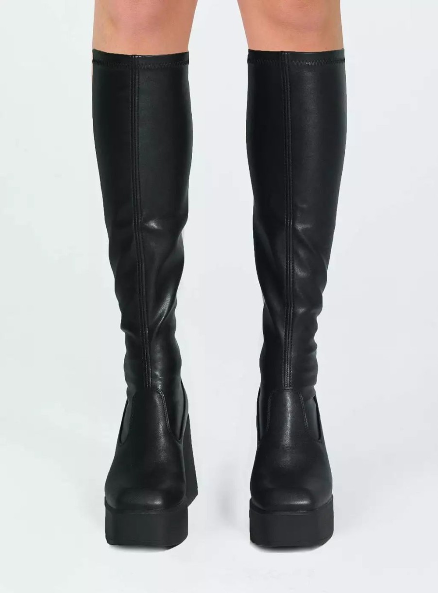 Boots * | Windsor Smith Badgirls Black Stretch Sock Boots