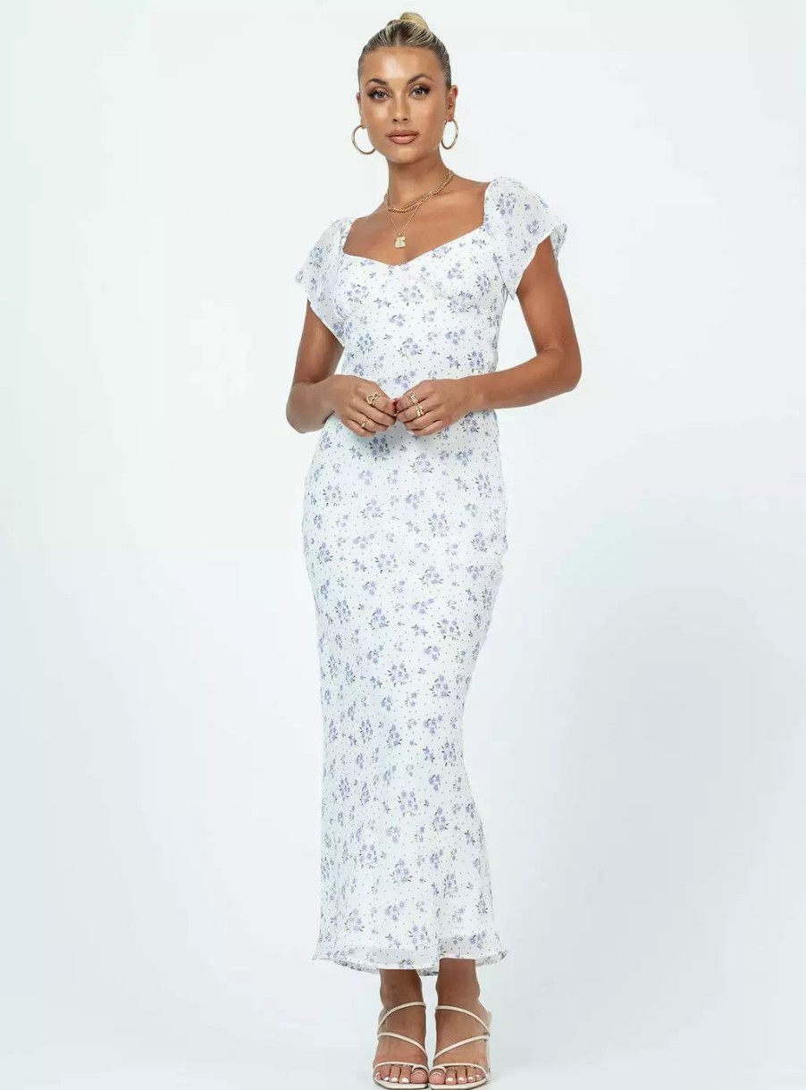 Maxi & Midi Dresses * | Princess Polly Hera Maxi Dress White Floral