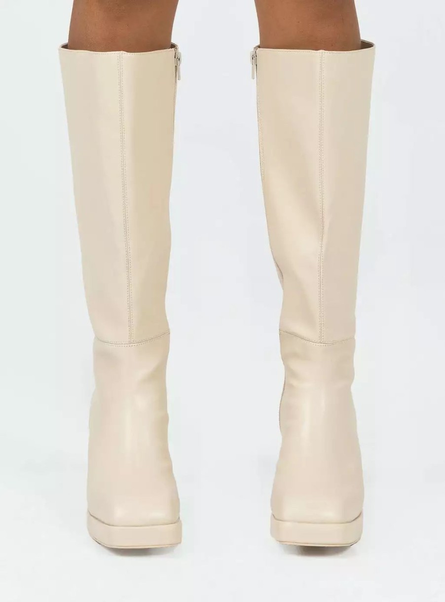 Boots * | Princess Polly Lower Impact Danai Boots Cream