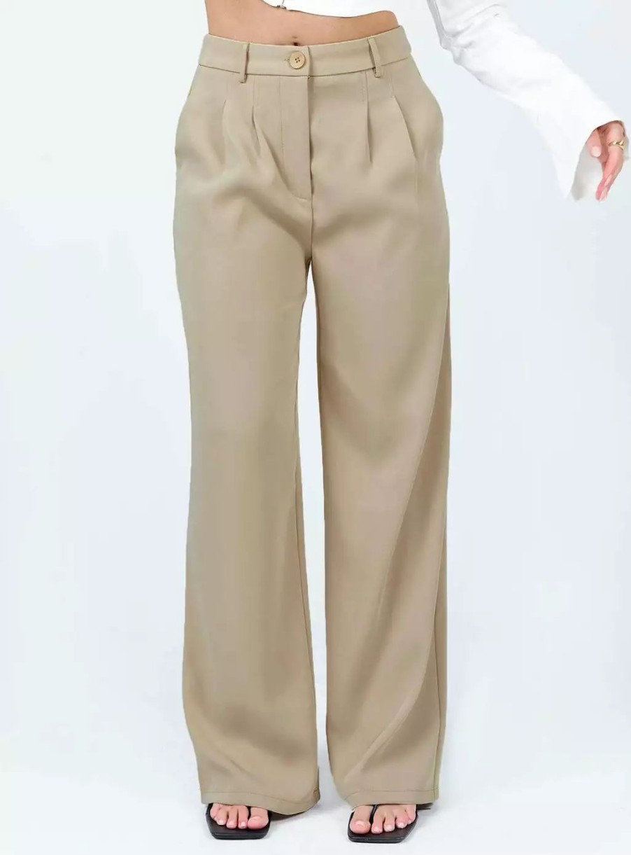 Pants * | Princess Polly Archer Pants Taupe