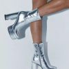 Boots * | Princess Polly Ricardo Platform Ankle Boot Chrome