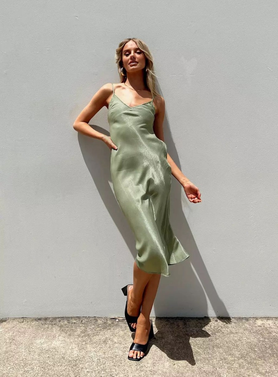 Maxi & Midi Dresses * | Princess Polly Varese Midi Dress Green