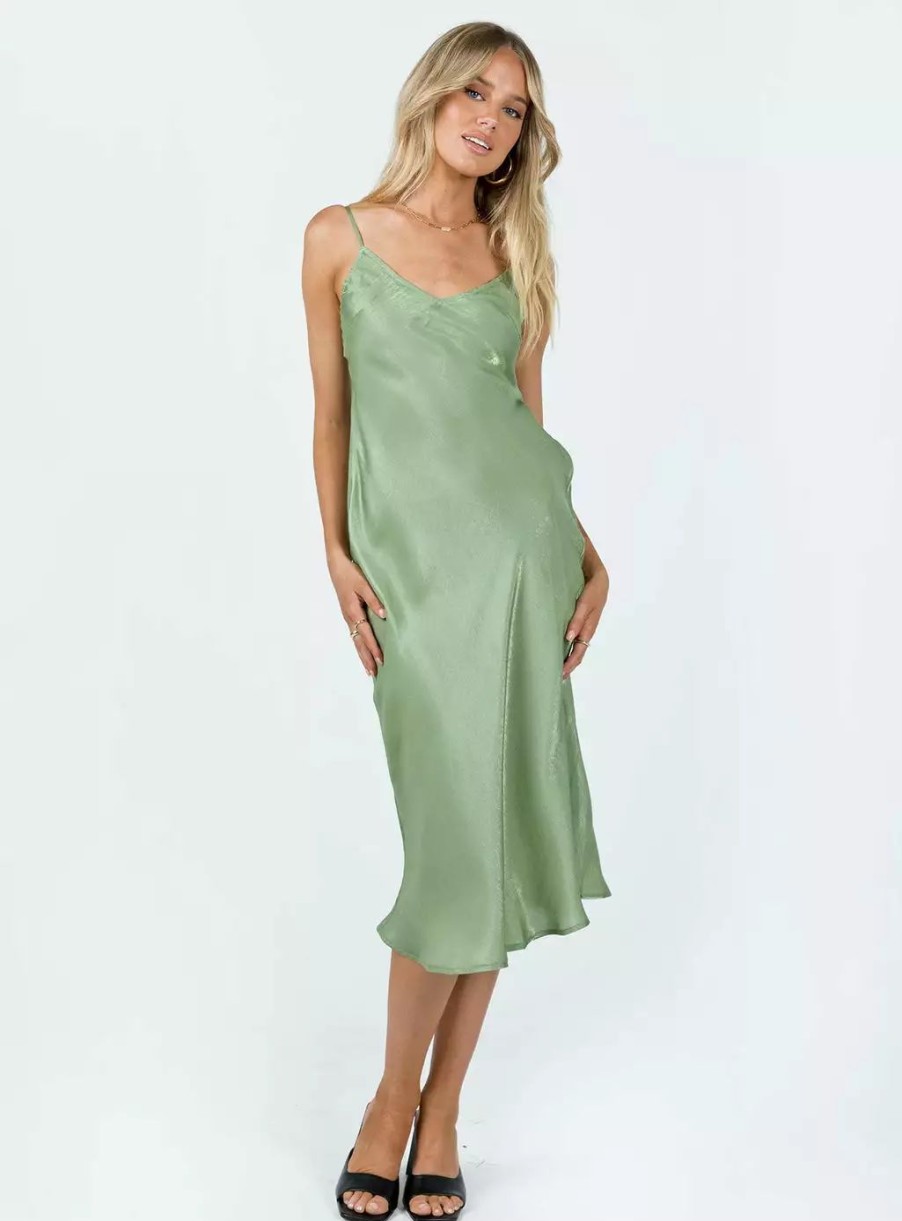 Maxi & Midi Dresses * | Princess Polly Varese Midi Dress Green