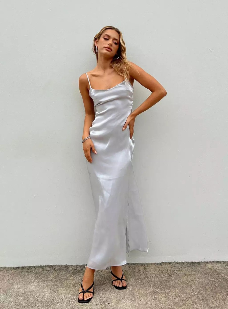 Maxi & Midi Dresses * | Princess Polly Beryl Maxi Dress Silver