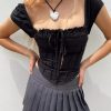 Woven Tops * | Princess Polly Malany Corset Top Black