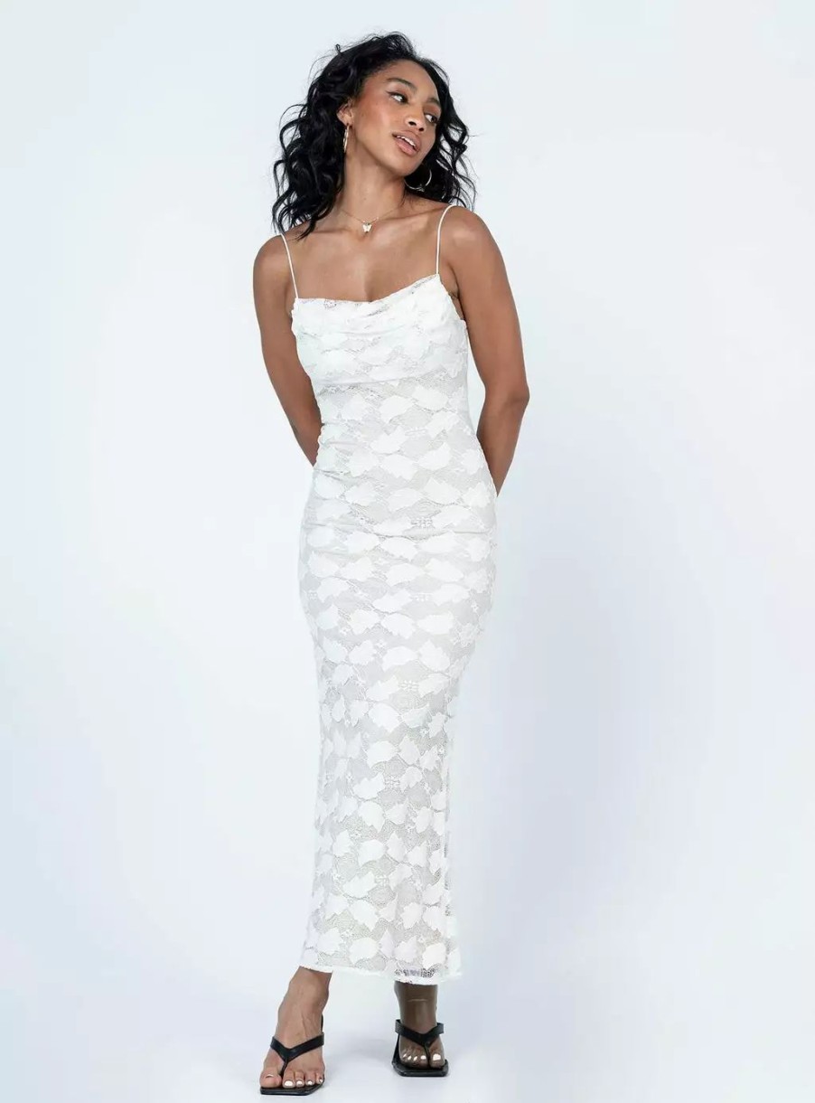 Maxi & Midi Dresses * | Princess Polly Azra Maxi Dress White