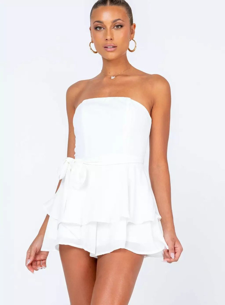 Playsuits * | Princess Polly The Rolla Romper White