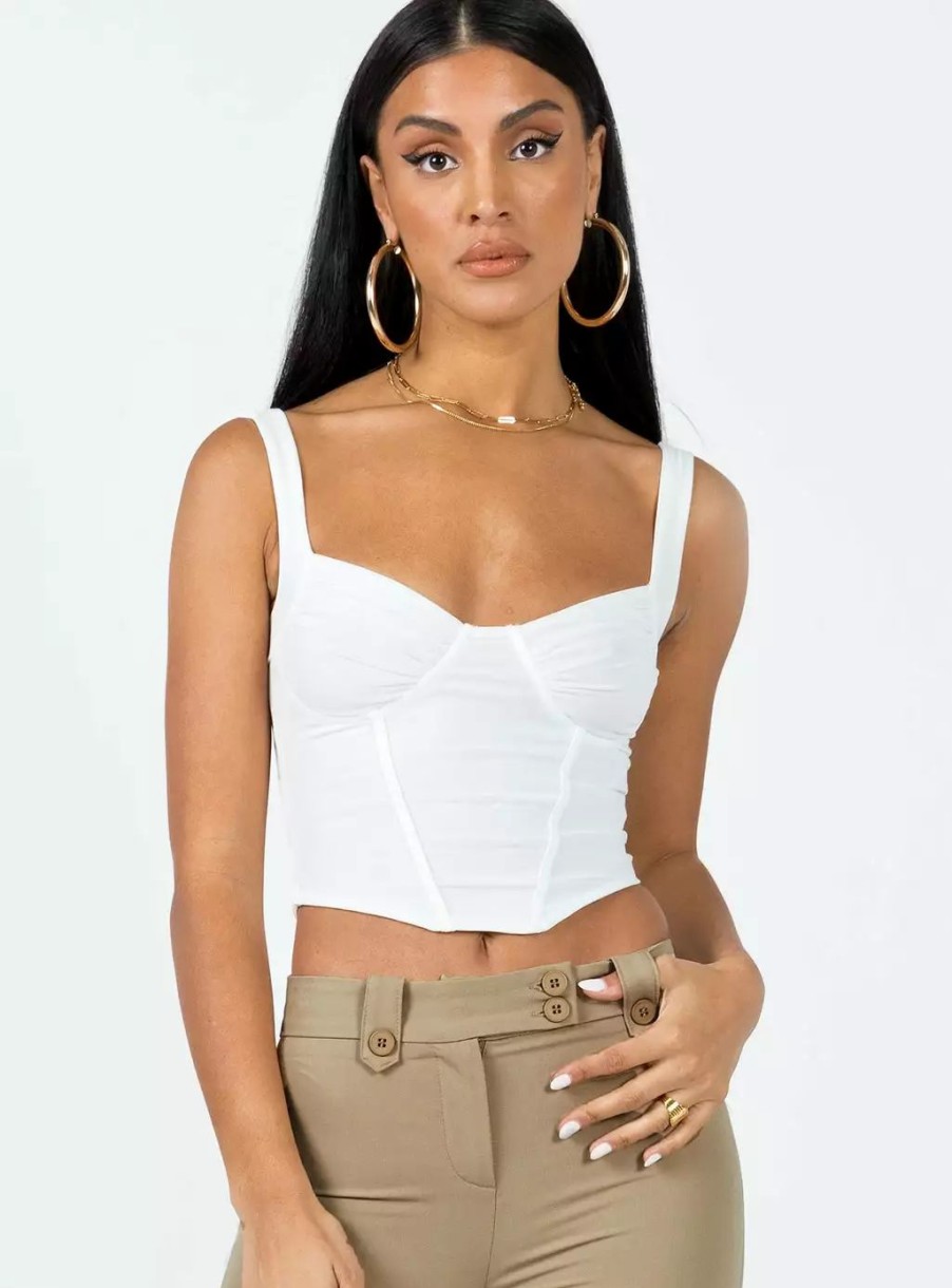 Woven Tops * | Princess Polly Lower Impact Bruna Top White Low Impact