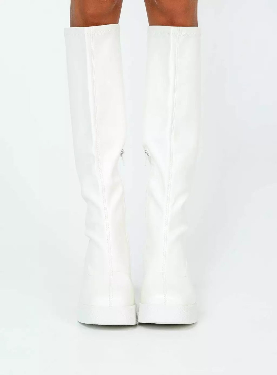 Boots * | Princess Polly Westcott Knee High Boots White