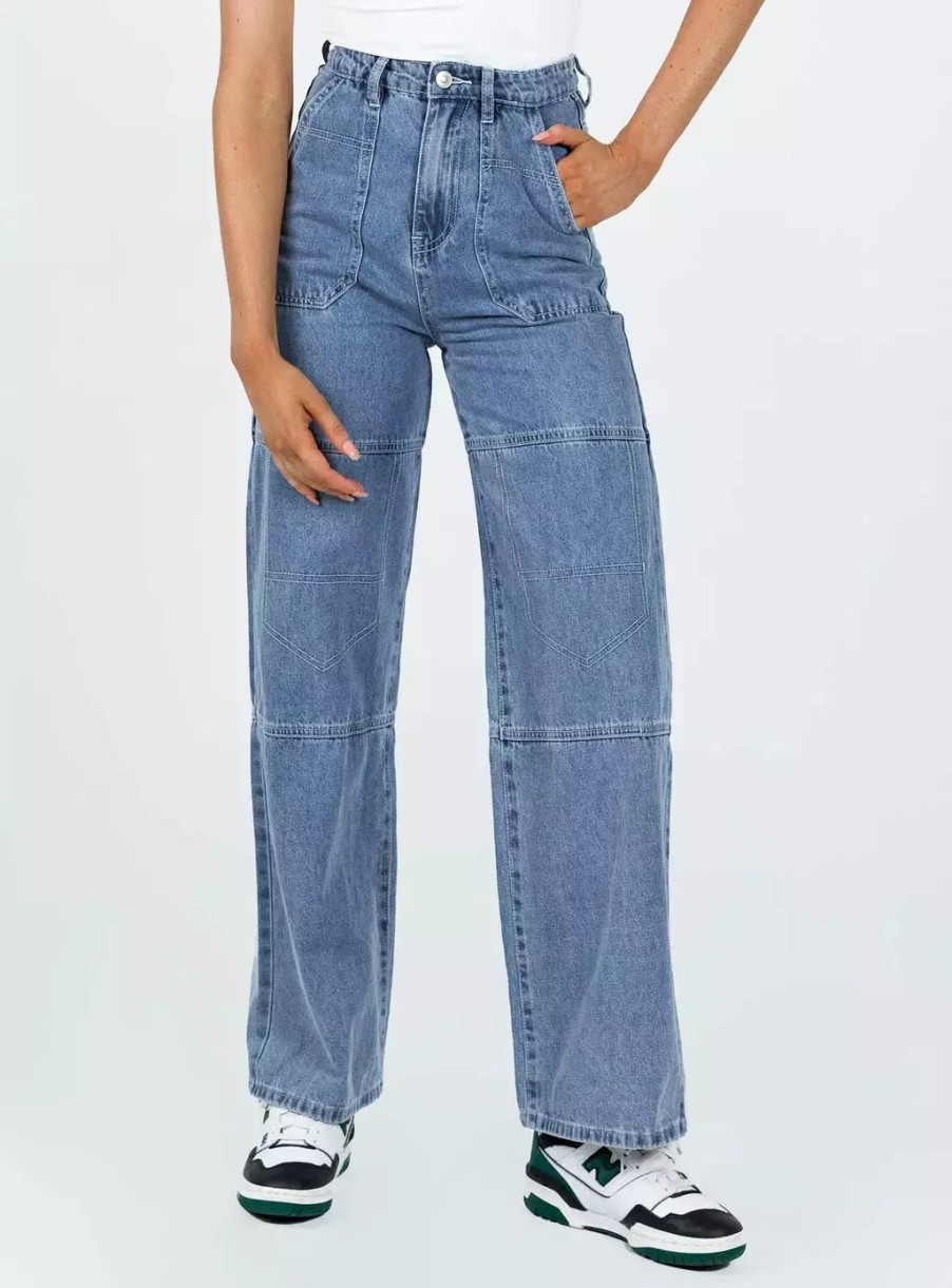 Jeans * | Princess Polly Calcetto Wide Leg Denim Jean