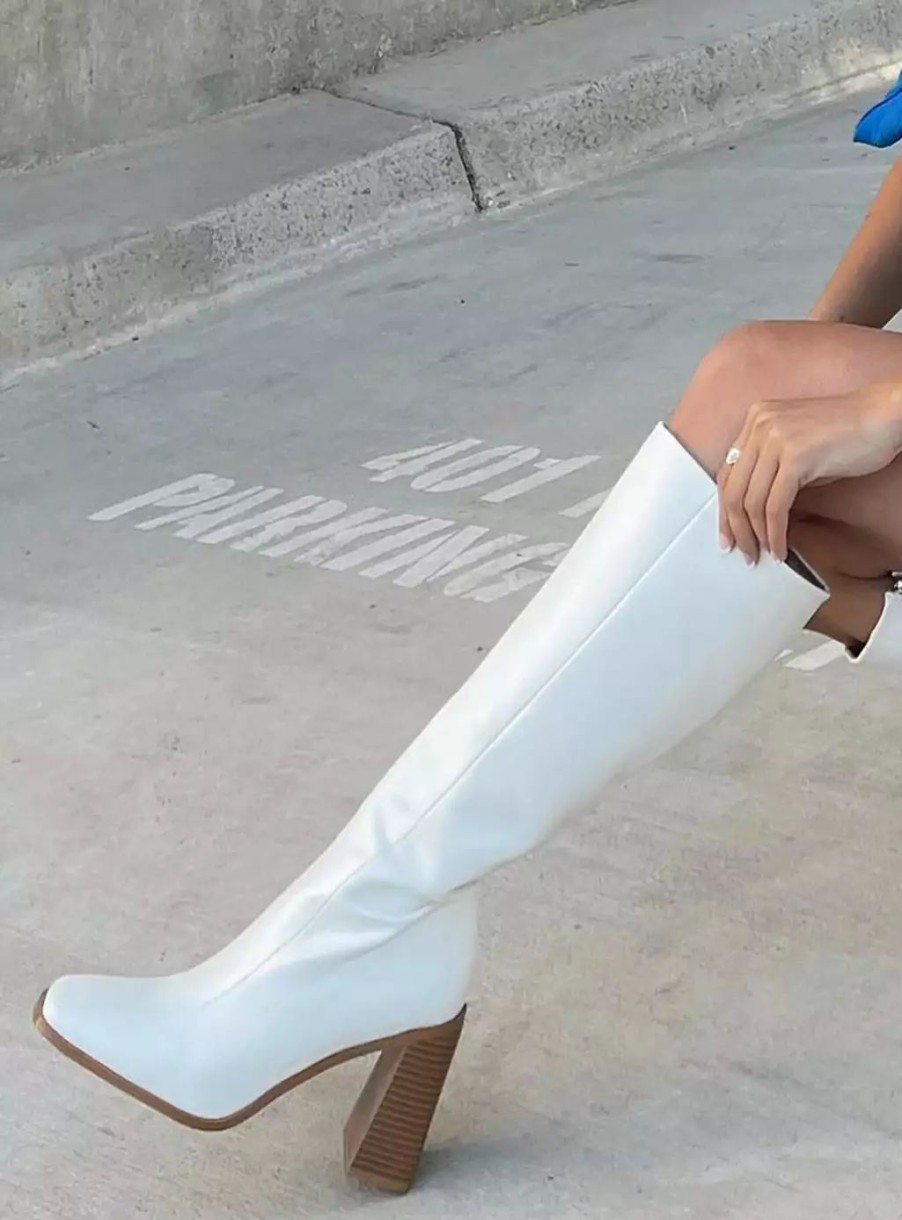 Boots * | Princess Polly Jessa Boots Matte White Pu