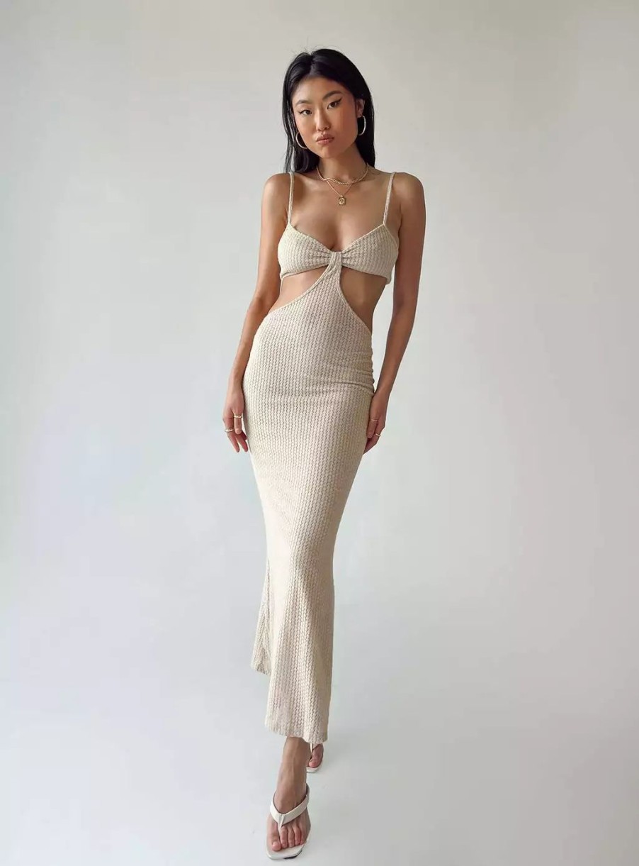 Maxi & Midi Dresses * | Princess Polly Shanni Maxi Dress Beige