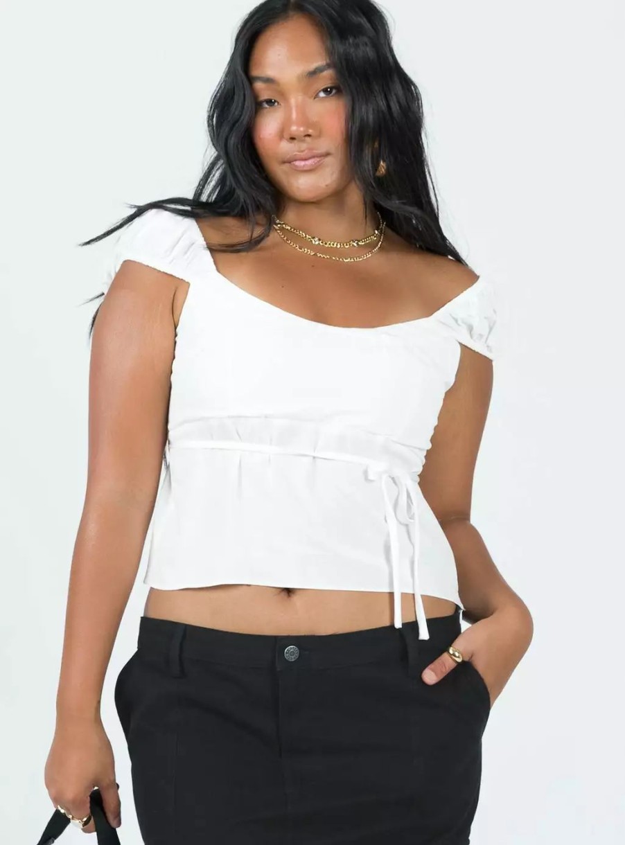 Woven Tops * | Princess Polly Lower Impact Seacrest Top White