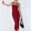 Maxi & Midi Dresses * | Princess Polly Lower Impact Tara Midi Dress Wine