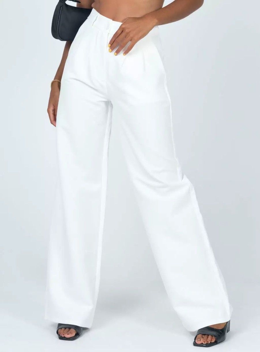 Pants * | Princess Polly Archer Pants White