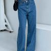 Jeans * | Princess Polly Eugarie Wide Leg Jeans Mid Wash Denim