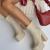 Boots * | Princess Polly Lower Impact Garvie Platform Boots Cream