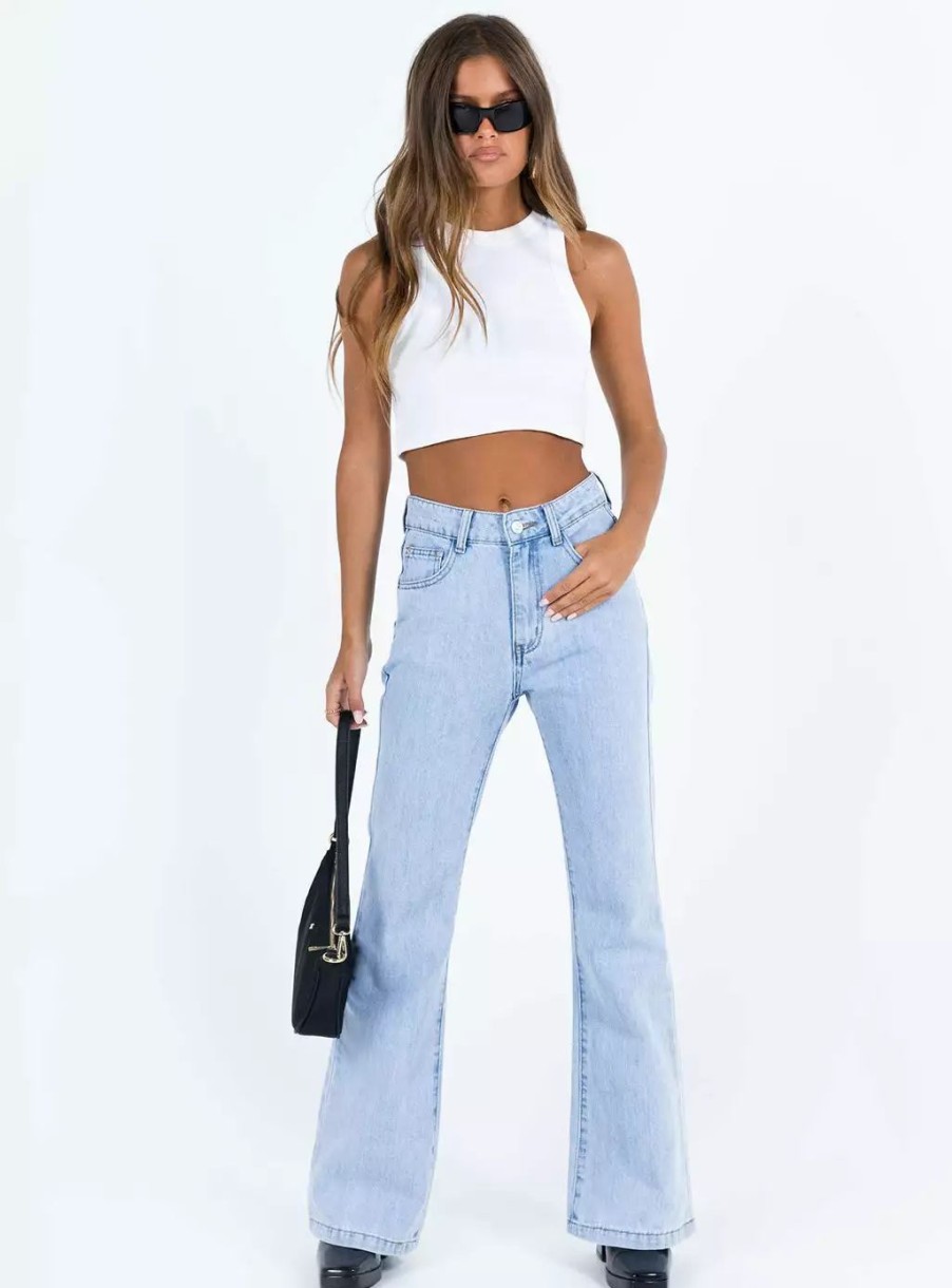 Jeans * | Princess Polly Zelkova Flared Jeans Mid Wash Denim