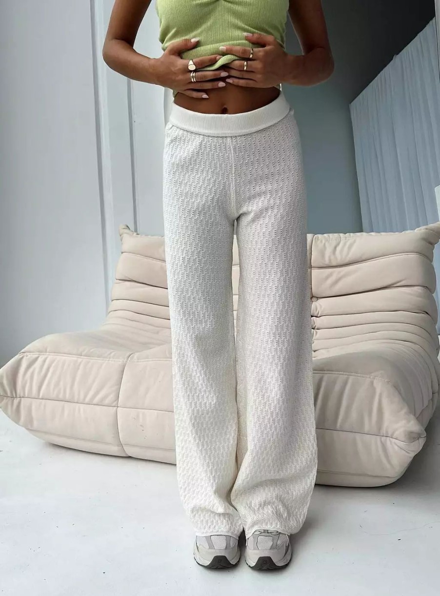 Pants * | Princess Polly Lower Impact Omari Knit Pants White