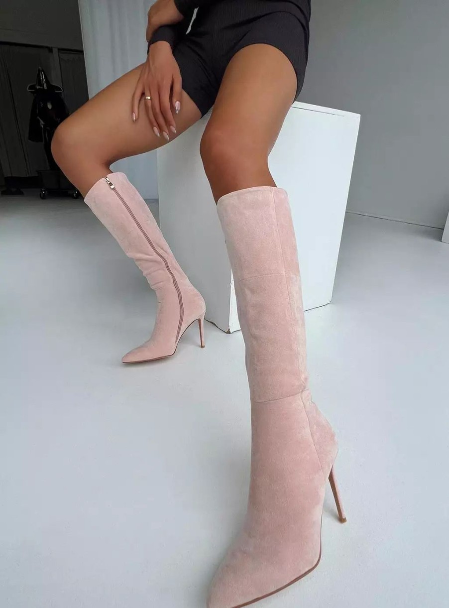 Boots * | Princess Polly Reynolds Knee High Boot Pink