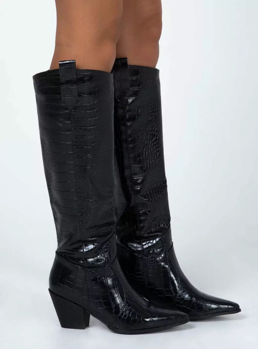 Boots * | Princess Polly Riley Boots Black