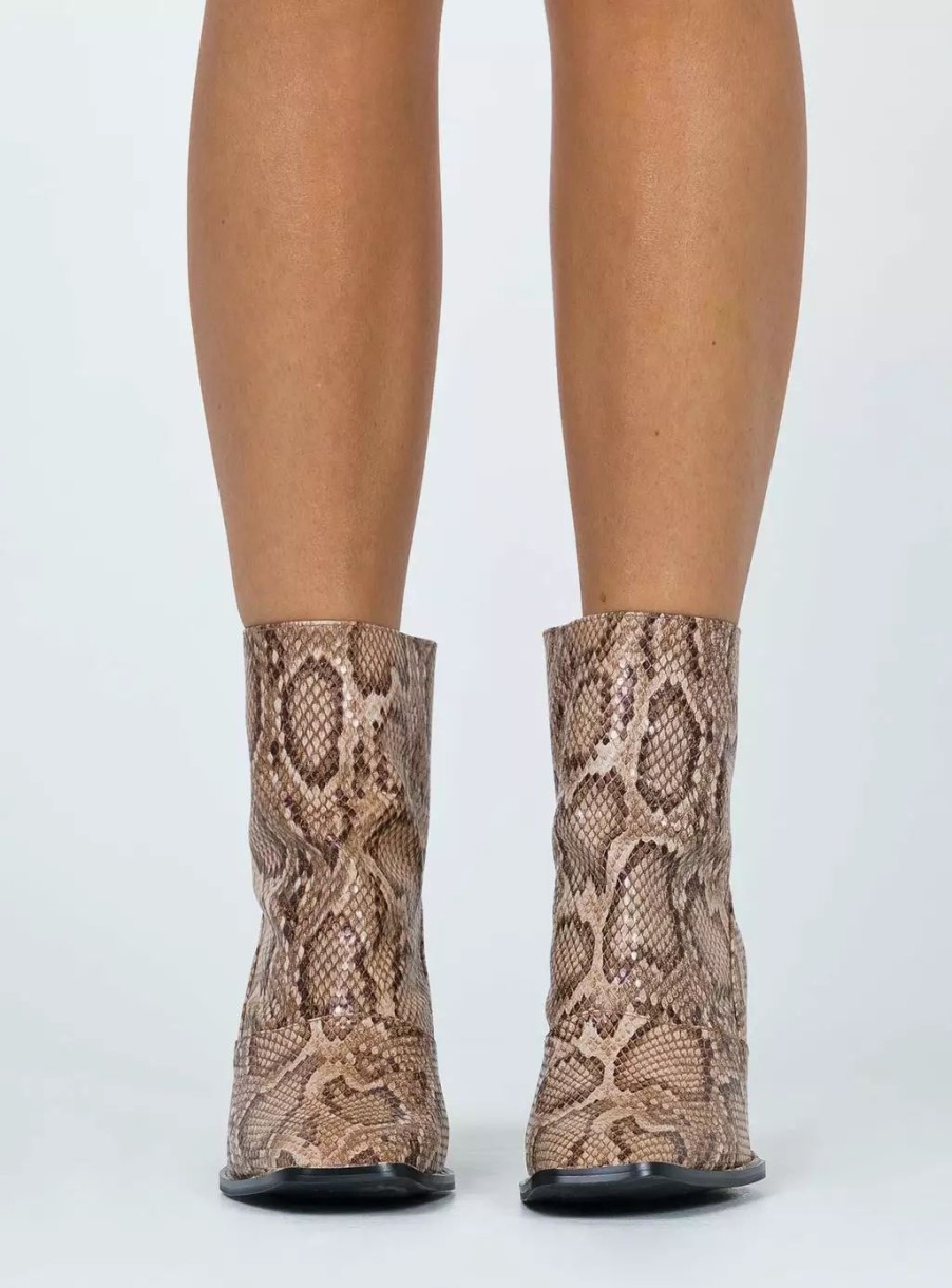 Boots * | Princess Polly Reynolds Boots Brown Snake