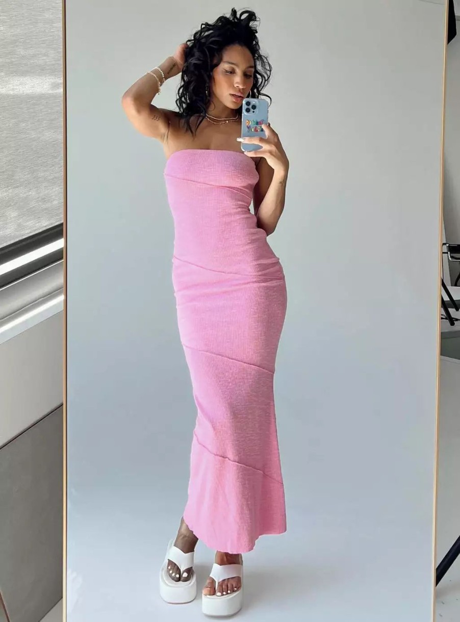 Maxi & Midi Dresses * | Princess Polly Oscar Midi Dress Pink