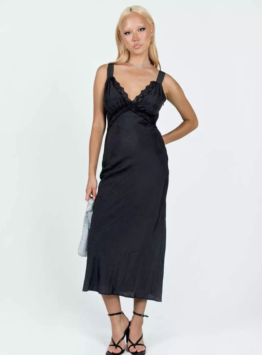 Maxi & Midi Dresses * | Princess Polly Hannelle Maxi Dress Black