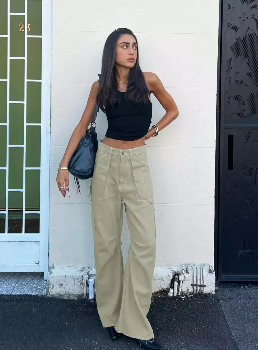 Jeans * | Lioness Miami Vice Pants Light Khaki