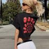 Graphic Tops * | Princess Polly Rolling Stones Many Tongues Crop Tee Black