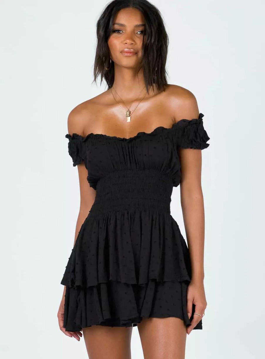 Playsuits * | Princess Polly Lower Impact The Love Galore Romper Black