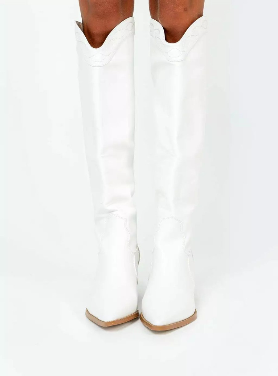 Boots * | Princess Polly Orleans Western Boot White