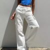 Jeans * | Princess Polly Paige Mid Rise Cargo Jean White