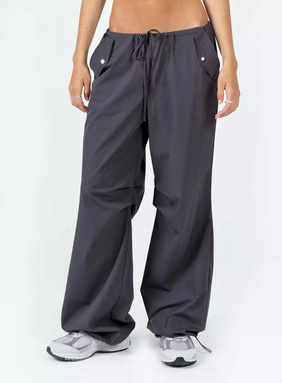 Pants * | Princess Polly Snow Parachute Pants Slate