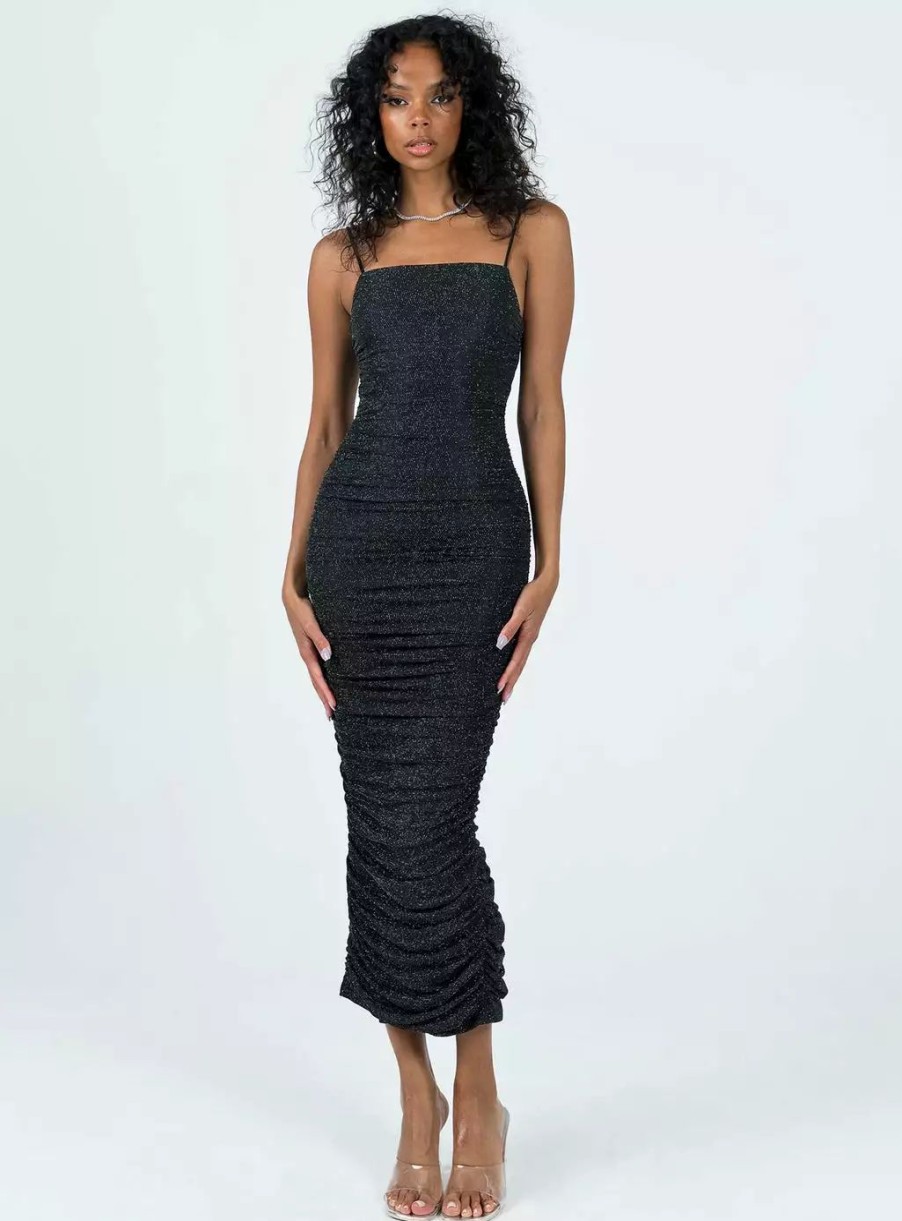 Maxi & Midi Dresses * | Princess Polly Reeva Maxi Dress Black