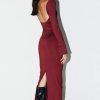 Maxi & Midi Dresses * | Princess Polly Belfa Long Sleeve Maxi Dress Burgundy