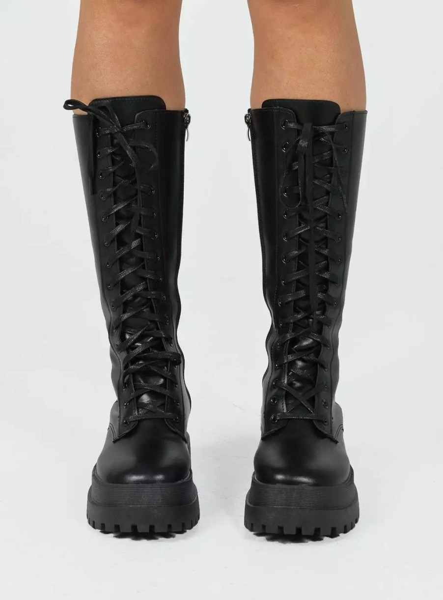 Boots * | Princess Polly Rothwell Combat Boots Black