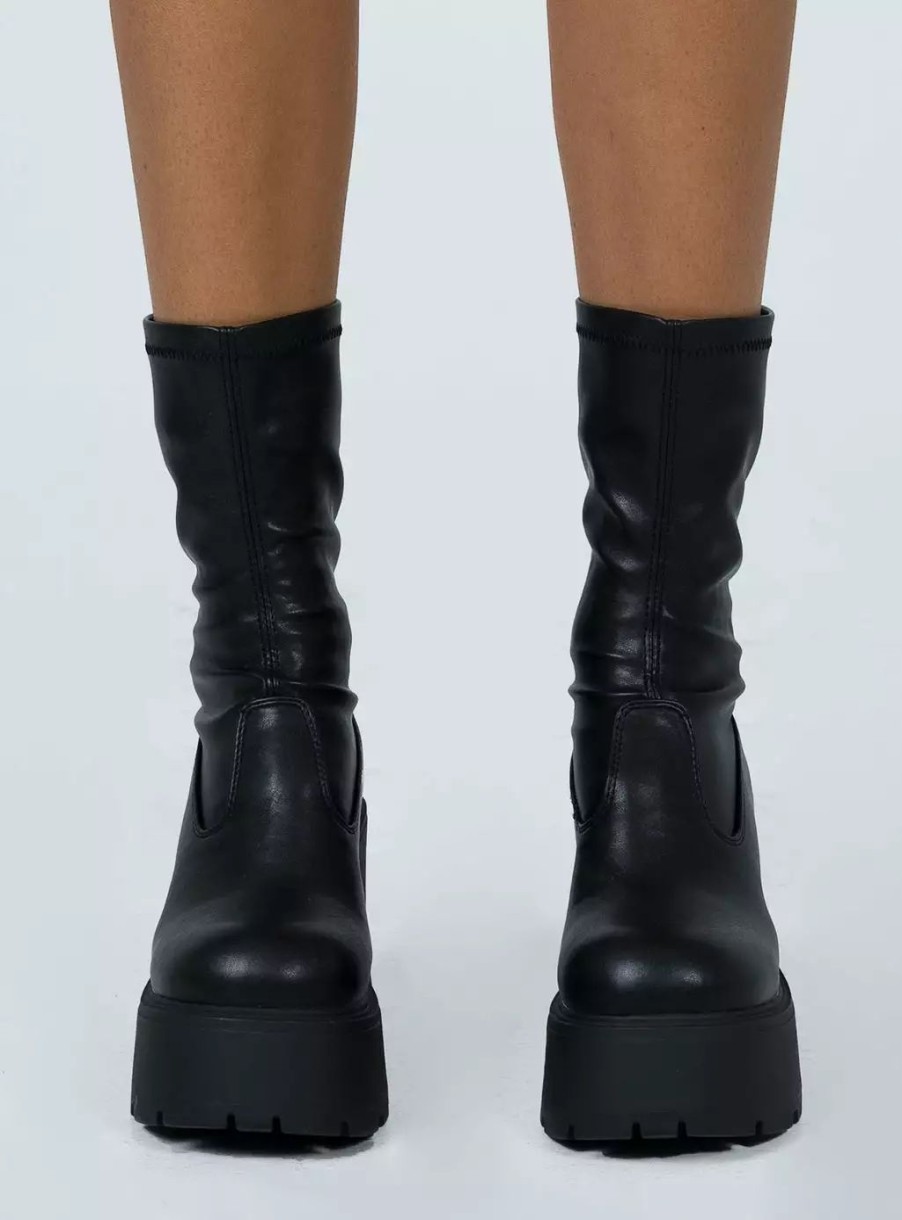 Boots * | Windsor Smith Found Black Stretch Sock Boot